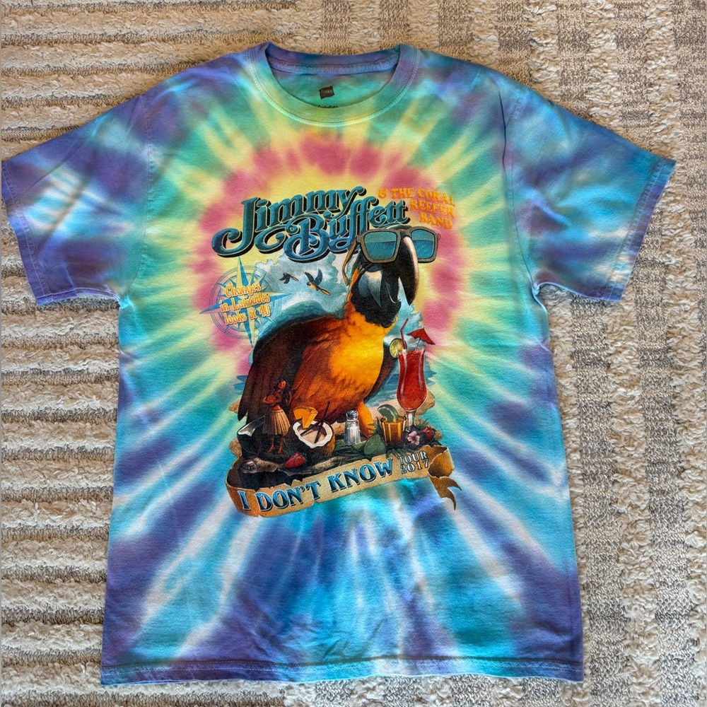 Jimmy Buffett I Don’t Know Tour Tie-Dye Short Sleeve Concert Tee